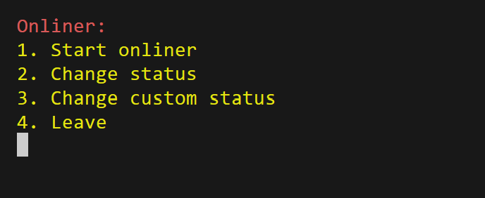 Discord Auto Advertiser - Menu for all the onliner options and logic
